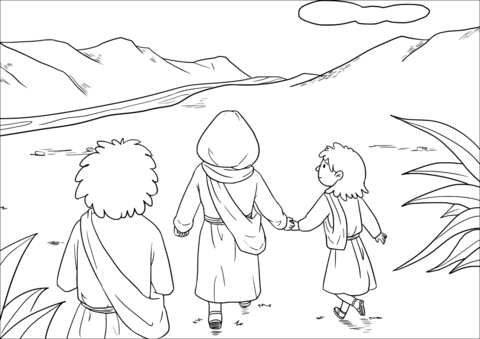 The Woman And Her Family Went Away And Stayed In The Land Of The Philistines Seven Years Coloring Page